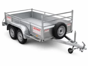 Location Remorque 500 kg double essieu 125 x 300 cm - Locamat Belgique