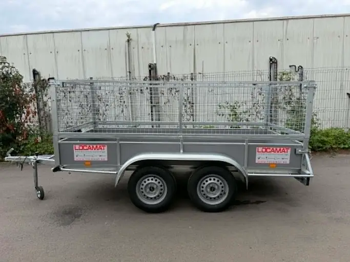 Location Remorque 500 kg double essieu 125 x 300 cm - Locamat Belgique